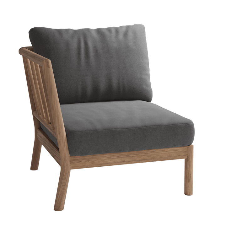 Skagerak Tradition Outdoor Sofa Endmodul, Teak / charcoal de Fritz Hansen