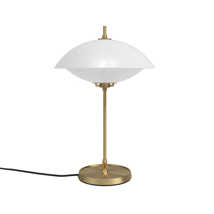 Clam Lampe de table Ø 33 cm, laiton / blanc opale de Fritz Hansen