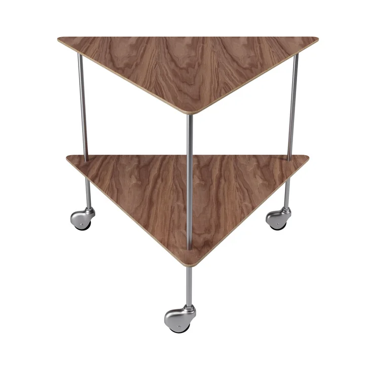 AJ Trolley Table d'appoint, noyer / chrome de Fritz Hansen
