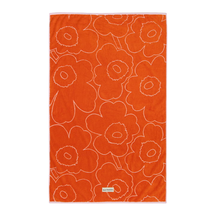 Piirto Unikko serviette de bain, 100 x 160 cm, orange brûlé / rose de Marimekko