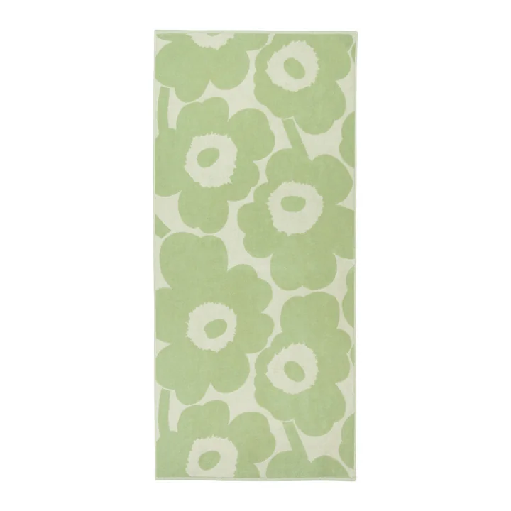 Marimekko - Unikko Serviette de bain, 70 x 150 cm, blanc cassé / sage