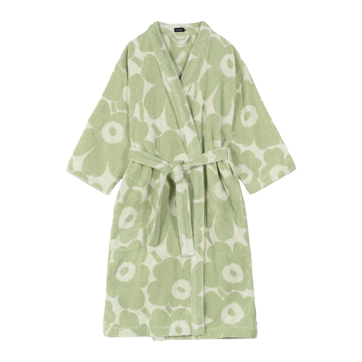 Marimekko - Unikko Peignoir, blanc cassé / sage