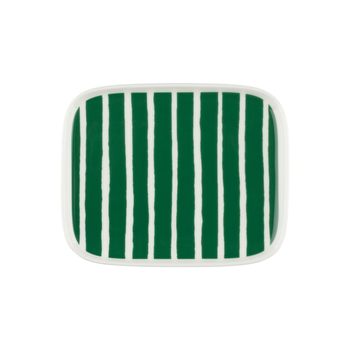 Marimekko - Oiva Piccolo Assiette, 15 x 12 cm, blanc / vert