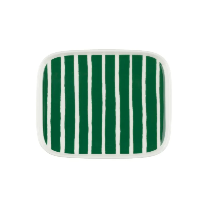 Marimekko - Oiva Piccolo Assiette, 15 x 12 cm, blanc / vert