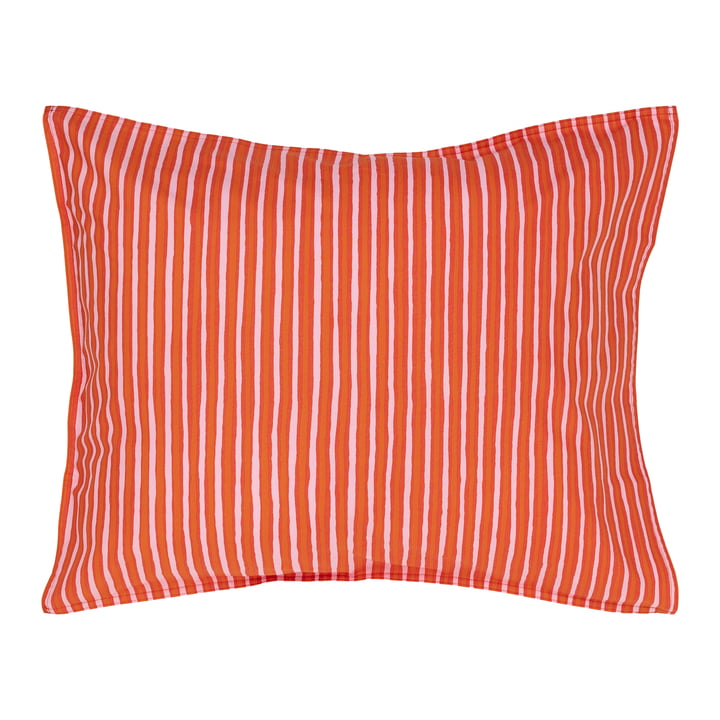 Piccolo housse de coussin, 80 x 80 cm, orange chaud / rose de Marimekko