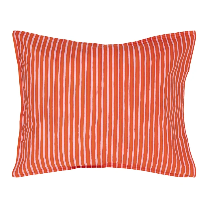 Piccolo housse de coussin, 80 x 80 cm, orange chaud / rose de Marimekko