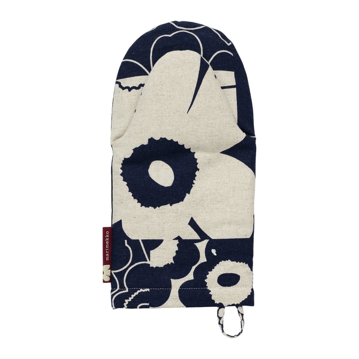 Unikko Kollaasi Gant de four, lin / marine foncé de Marimekko