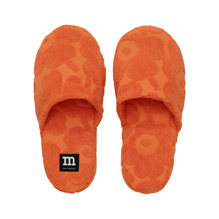 Mini Unikko Slippers, orange brûlé de Marimekko