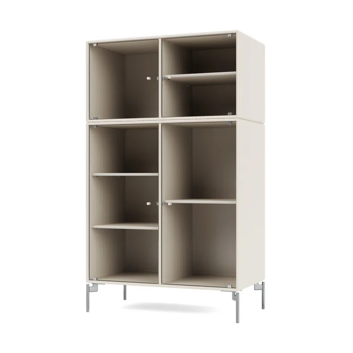 Ripple III Armoire vitrine, oat / chrome de Montana