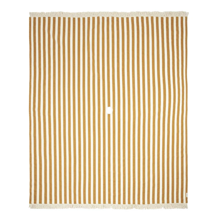 Portofino Linge de plage XL, 146 x 175 cm, honey stripes waffle de Nobodinoz