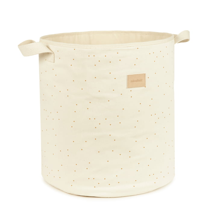 Panier de rangement, Ø 37 x H 41 cm, natural honey sweet dots de Nobodinoz