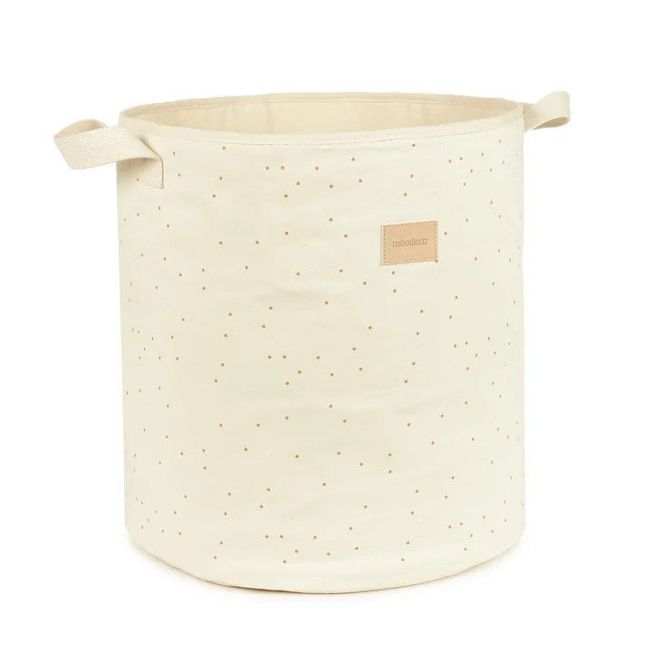 Panier de rangement, Ø 37 x H 41 cm, natural honey sweet dots de Nobodinoz
