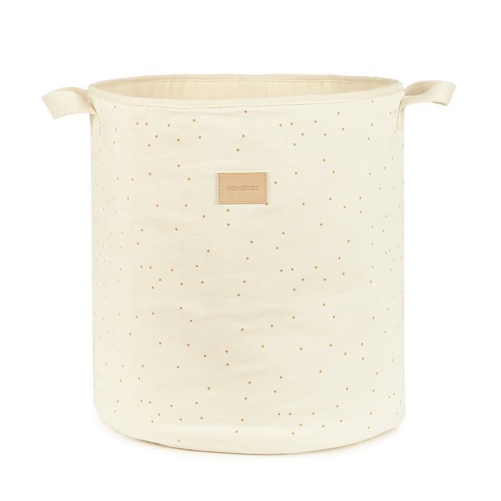 Panier de rangement, Ø 37 x H 41 cm, natural honey sweet dots de Nobodinoz