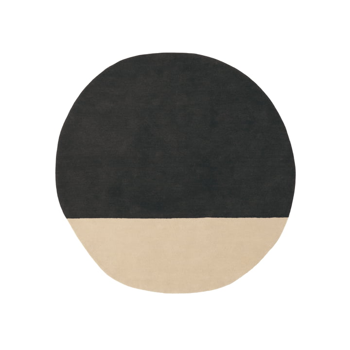 Pearl tapis en laine, 150 x 148 cm, noir de nanimarquina