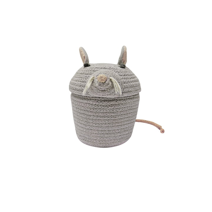 Panier de jeu et de rangement, mini Renata the Rat, gris de Lorena Canals