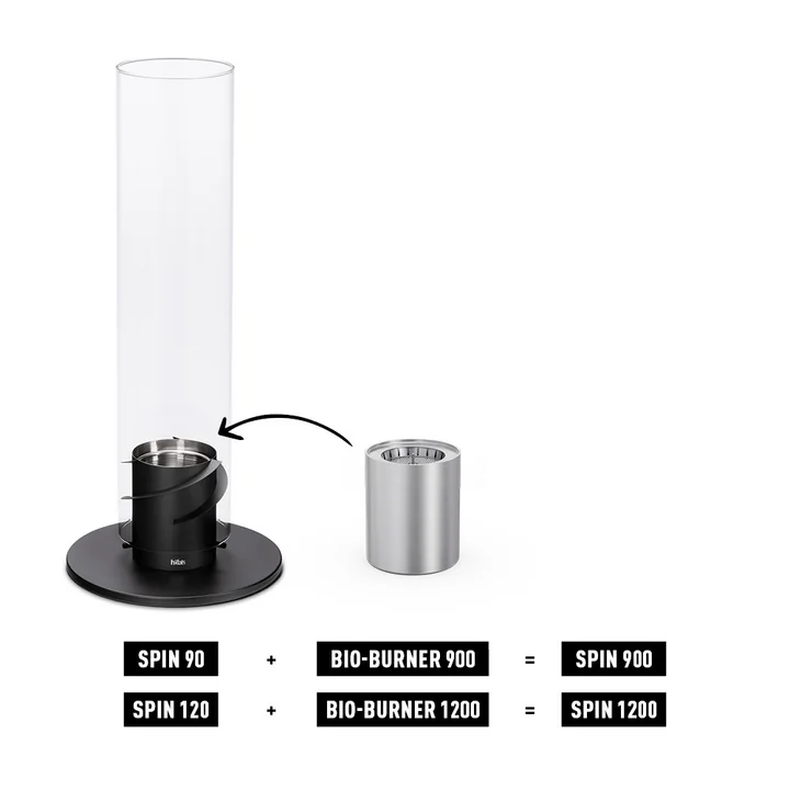 Spin Bio- Burner avec Eco-Ring et couvercle éteignoir de höfats