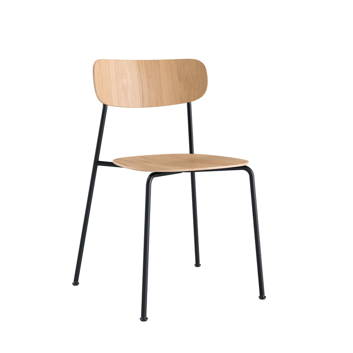 Scope Chaise, piétement noir / chêne teinté blanc de Andersen Furniture