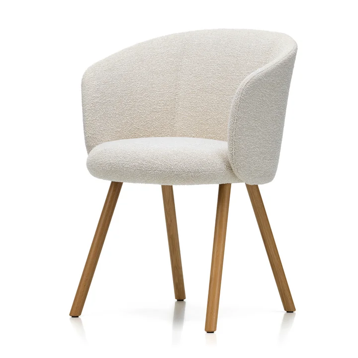 Mikado fauteuil, ivoire/perle (Nubia 01) / chêne naturel de Vitra