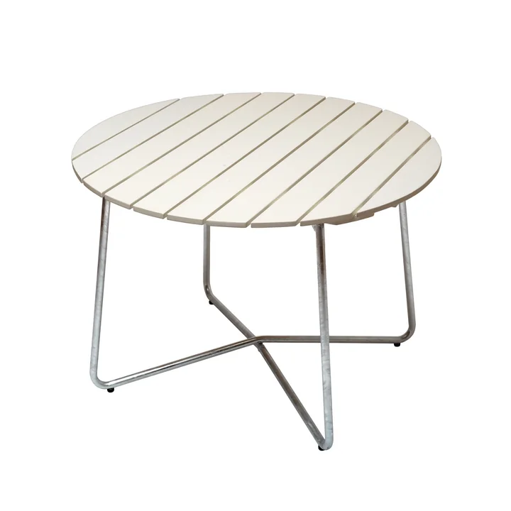 9A 100 Table de jardin Ø 100 cm, Chêne blanc laqué de Grythyttan