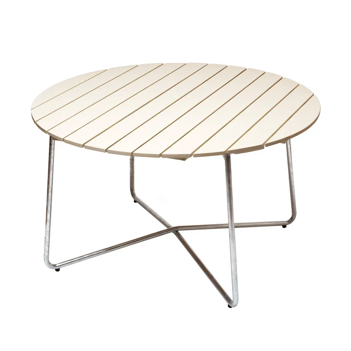 9A 120 Table de jardin Ø 120 cm, Chêne blanc laqué de Grythyttan