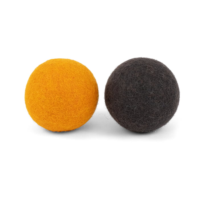 Risa & Kuno Jouet pour chiens, set de balles, ocre jaune / anthracite de myfelt