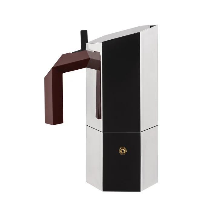 Alessi - Menhir Cafetière espresso, 30 cl, argent / bourgogne