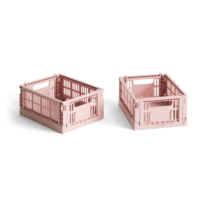 Colour Crate Panier Mini, 17 x 13 cm, blush, recycled (set de 2) de Hay