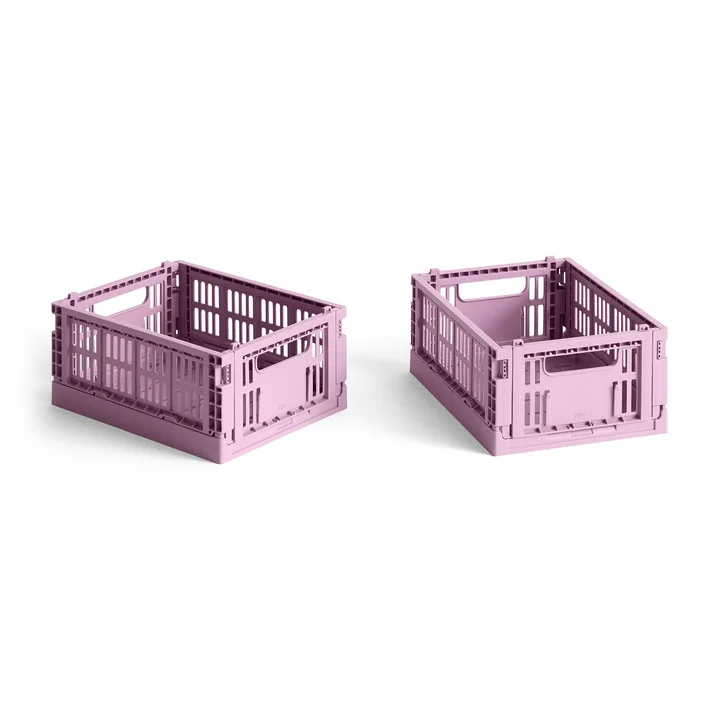 Colour Crate Panier Mini, 17 x 13 cm, dusty rose, recycled (set de 2) de HAY
