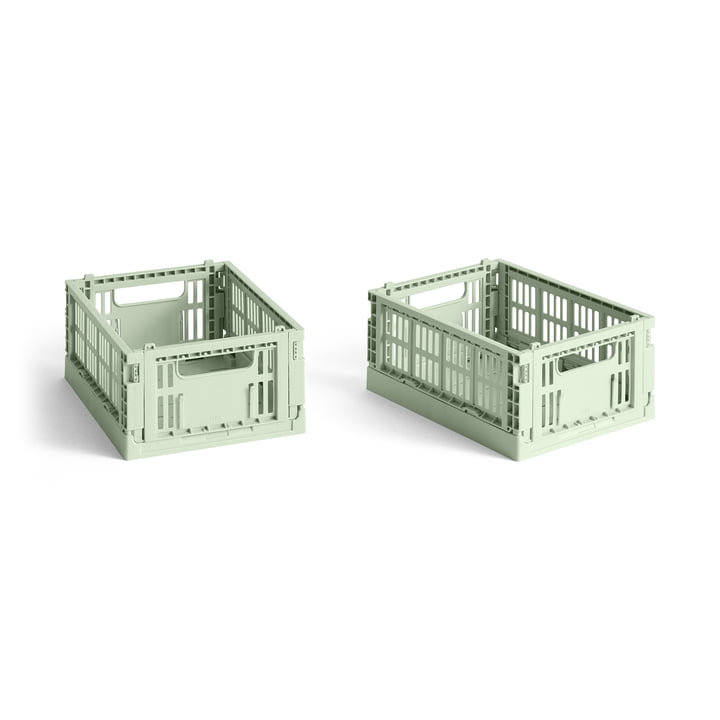 Colour Crate Panier Mini, 17 x 13 cm, mint, recycled (set de 2) de Hay