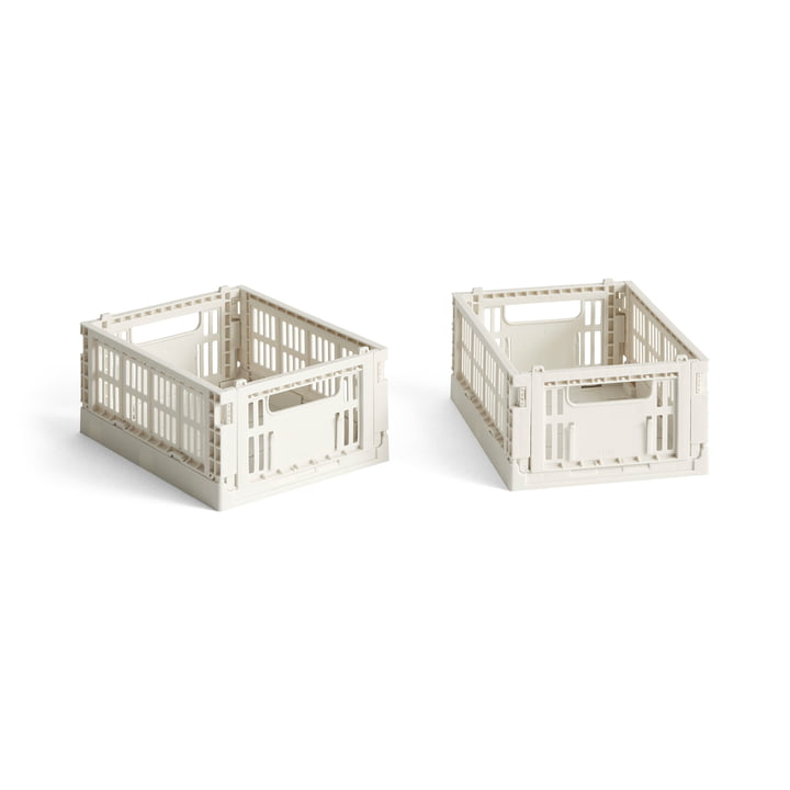 Colour Crate Panier Mini, 17 x 13 cm, blanc cassé, recycled (set de 2) de Hay