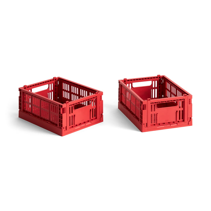 Colour Crate Panier Mini, 17 x 13 cm, rouge, recycled (set de 2) de Hay