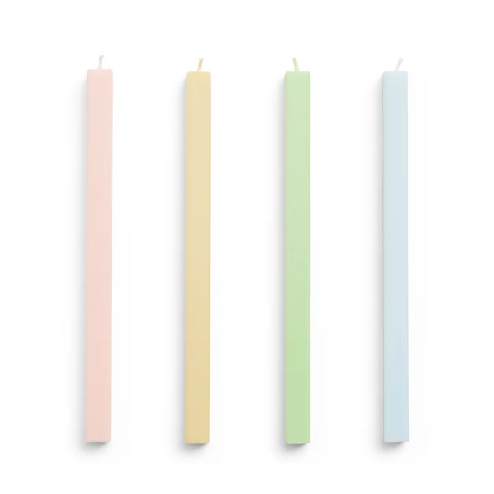 Square Bougies H 24 cm, pastel (set de 4) de HAY