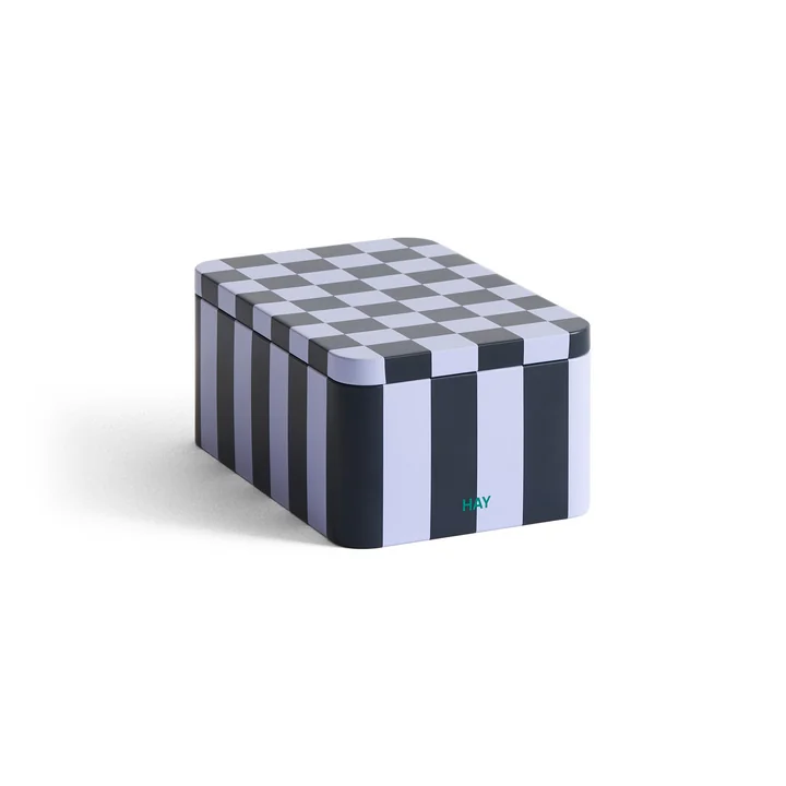 Tin Container S, bleu foncé / lavande de HAY