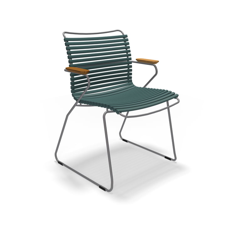 HOUE - CLICK Outdoor Dining fauteuil à dossier bas, vert foncé