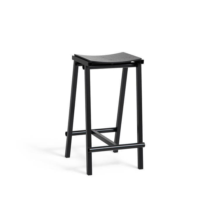 Taburete 8 - Tabouret de Bar, bas, noir / chêne de Hay