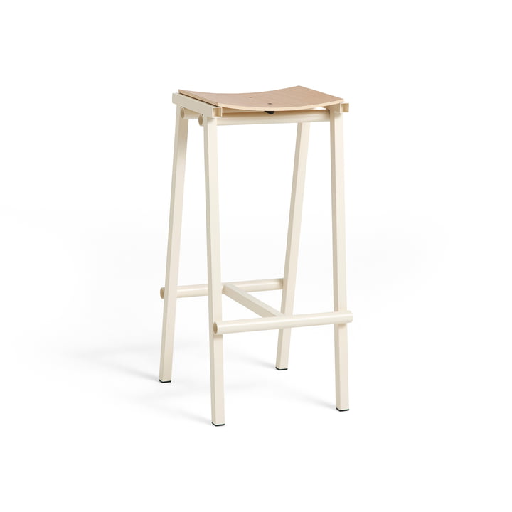 Taburete 8 - Tabouret de Bar, haut, eggshell / chêne de Hay