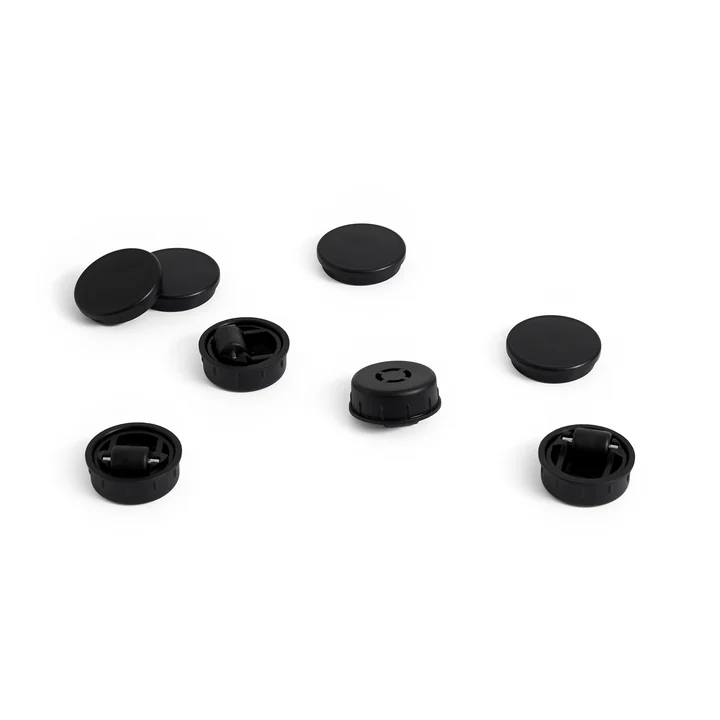 HAY - Facet Pieds et roulettes pour caisson, noir (lot de 4)