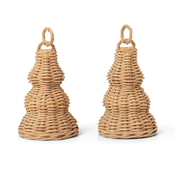 Boules de cloches tressées, naturel (set de 2) de ferm Living