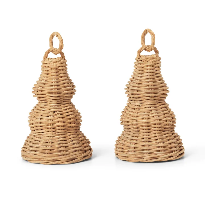 Boules de cloches tressées, naturel (set de 2) de Ferm Living