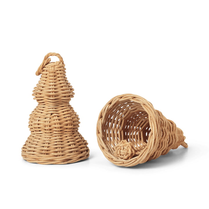 Boules de cloches tressées, naturel (set de 2) de ferm Living