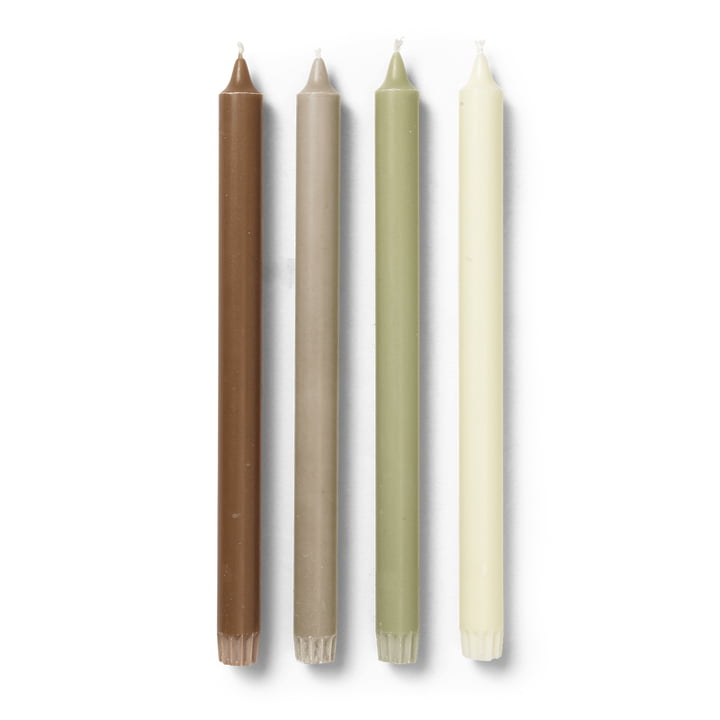 ferm Living - Pure Bougies à tige, Botanic Blend (set de 4)