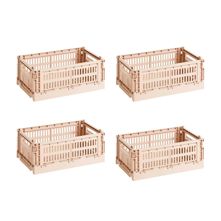 HAY - Colour Crate Panier S, 26,5 x 17 cm, powder, recycled (set de 4)