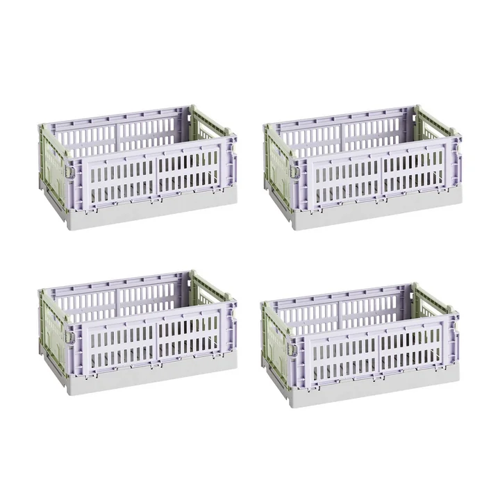 HAY - Colour Crate Mix Panier S, 26,5 x 17 cm, lavender, recycled (set de 4)