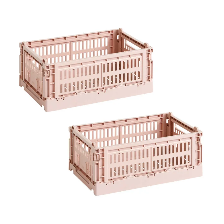 HAY - Colour Crate Panier S, 26,5 x 17 cm, blush, recycled (lot de 2)