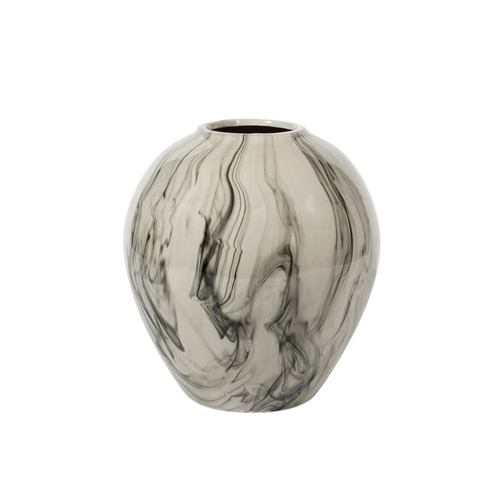 Ingrid Vase, Ø 24 cm x H 2 5. 5 cm, beige / noir de Broste Copenhagen