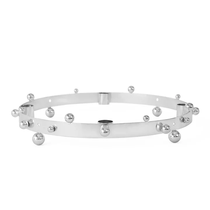 Porte-bougies de l'Avent Pearl, Ø 33 x H 5,5 cm, argent de OYOY