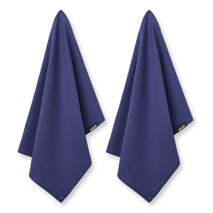 Humdakin - Torchon à vaisselle Organic Cotton, 45 x 70 cm, midnight turbo (lot de 2)