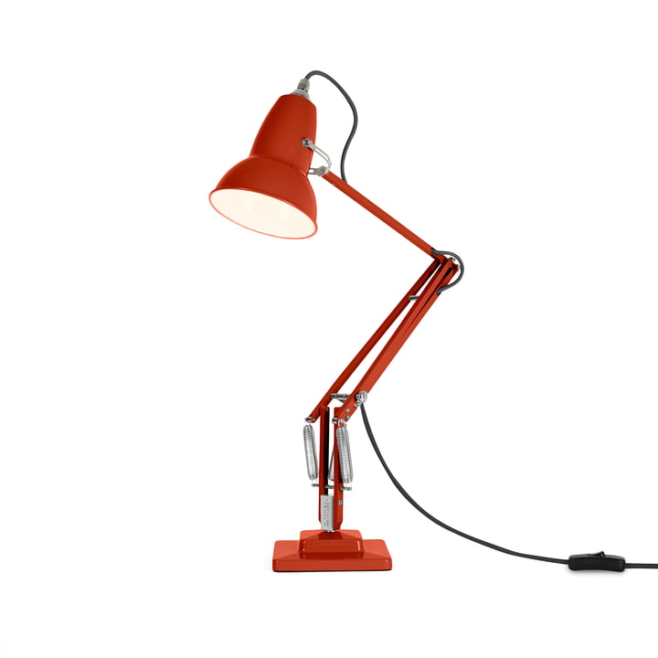 Original 1227 Lampe de table, câble noir, Coral Red de Anglepoise