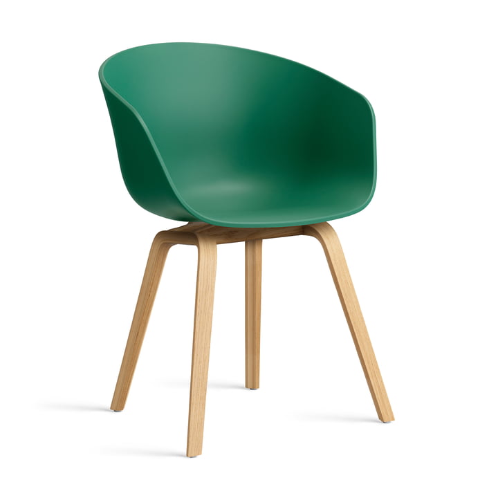 Hay - About A Chair AAC 22, Chêne laqué / teal green 2. 0