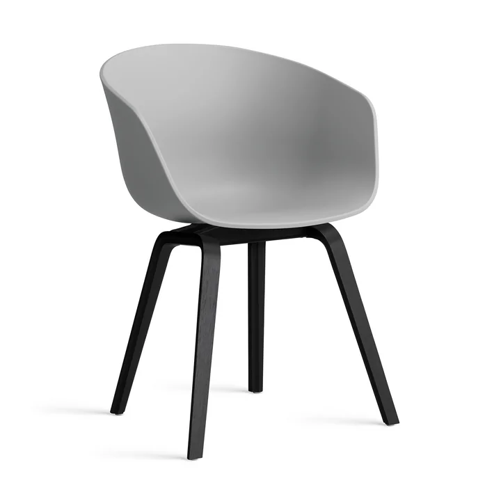 HAY - About A Chair AAC 22, Chêne laqué noir / concrete grey 2. 0